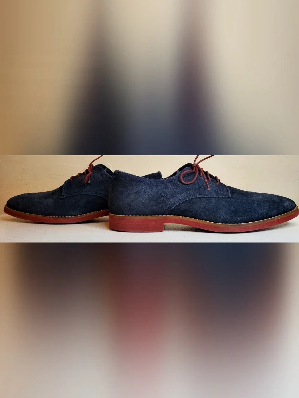 Men's Sz 9 Oxford Derby Shoes by REDTAPE  BROMHAM Navy Blue Suede Lace Up